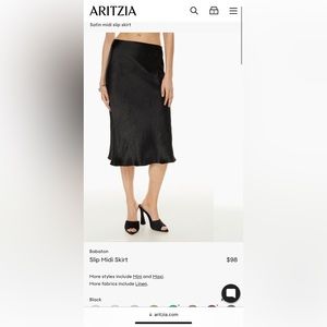 Aritzia babaton slip midi skirt size 0
